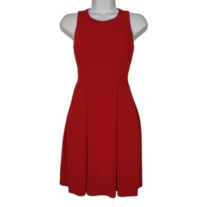 ANN TAYLOR LOFT Dark Red Sleeveless A Line Fit & Flare Dress Small
